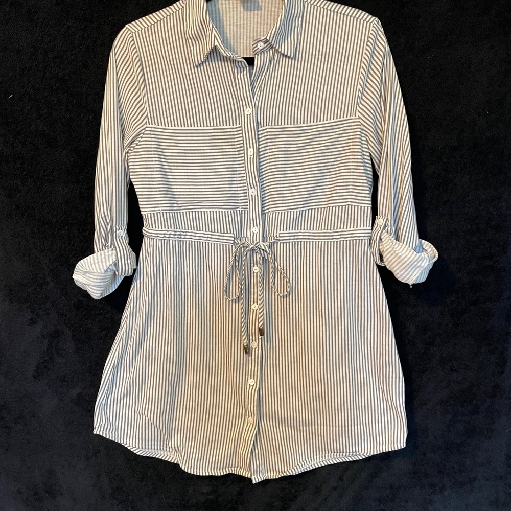 Striped Button-Up Women's Top